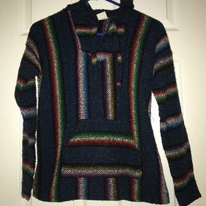 Authentic poncho hoodie from Mexico.